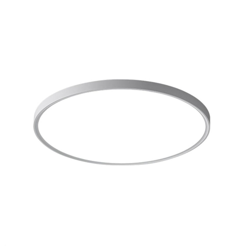 LED Modern Metal Flush Mount Circle Shape Ceiling Light with Plastic Shade for Bedroom