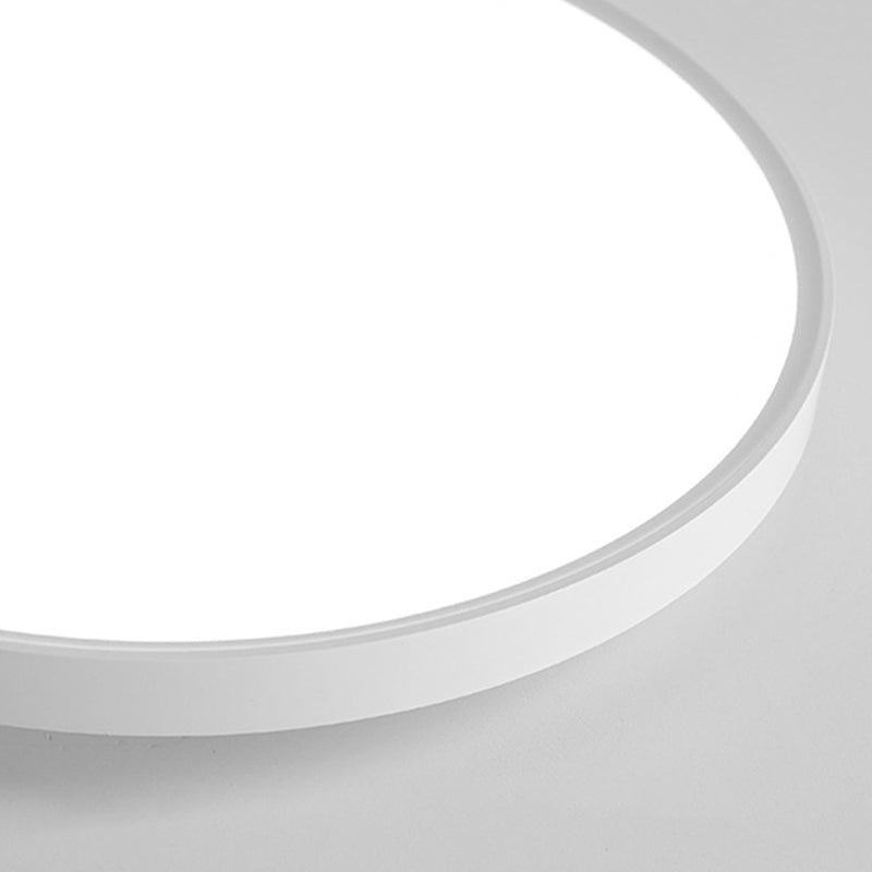 LED Modern Metal Flush Mount Circle Shape Ceiling Light with Plastic Shade for Bedroom