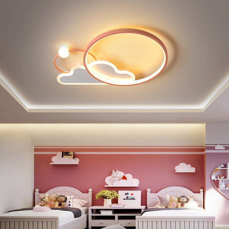 Cloud Shape Metal Flush Light Kid Style 3 Lights Flush Mount Ceiling Lights