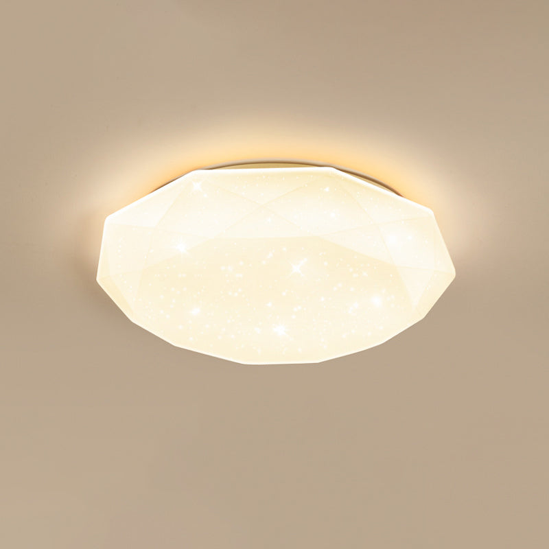 Geometric Shape Metal Flush Light Modern Style 1 Light Flush Mount Ceiling Lights in White