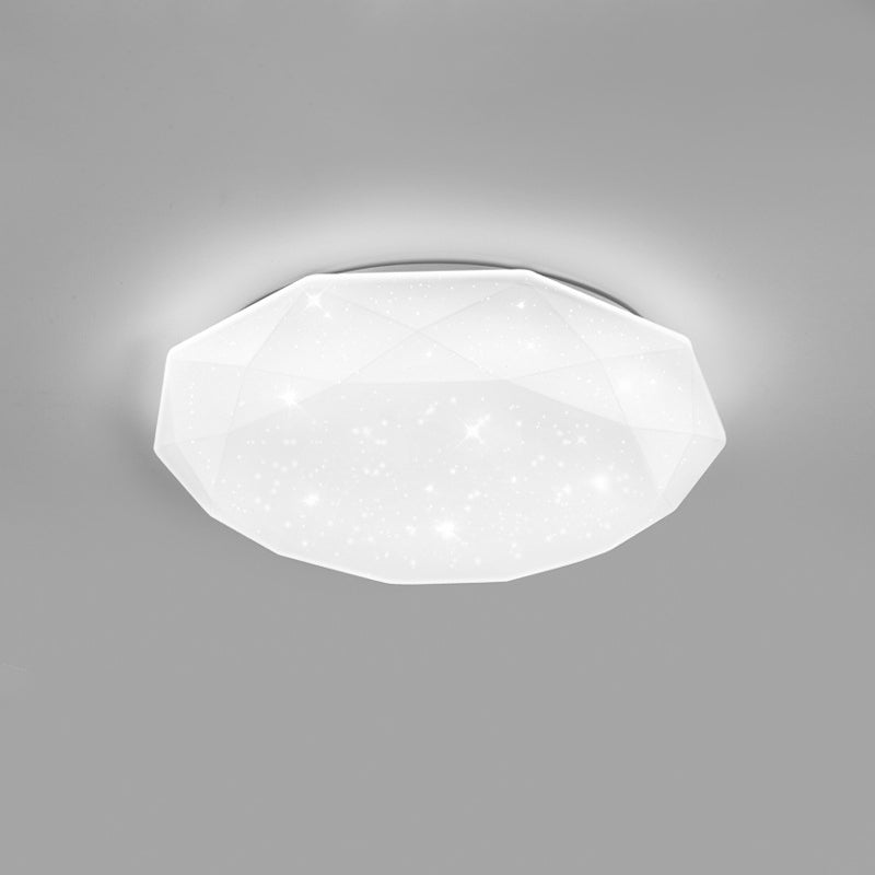 Geometric Shape Metal Flush Light Modern Style 1 Light Flush Mount Ceiling Lights in White