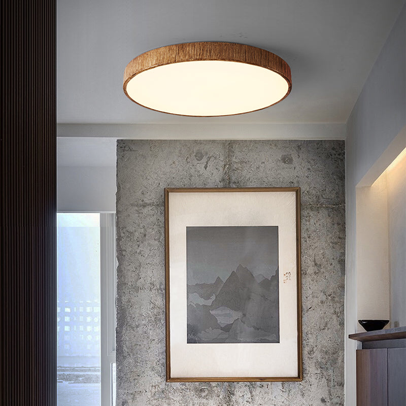 Contemporary LED Geometric Ceiling Flush in Brown Resin and Acrylic Flush Mount