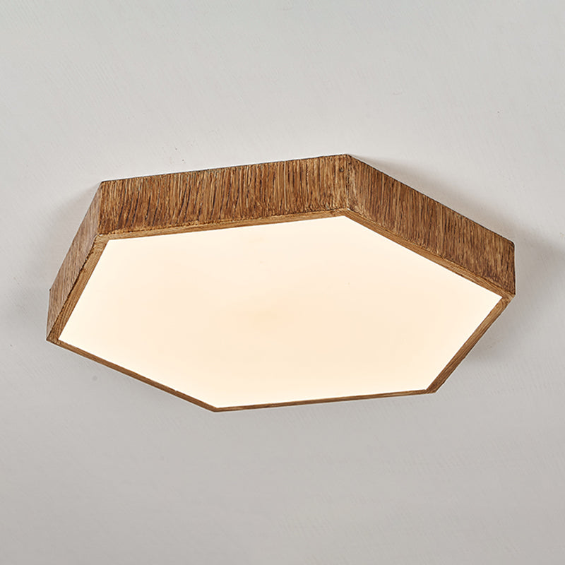 Contemporary LED Geometric Ceiling Flush in Brown Resin and Acrylic Flush Mount