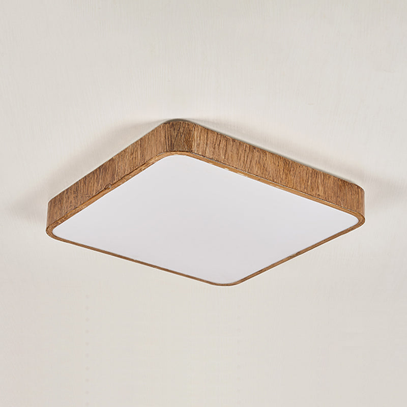 Contemporary LED Geometric Ceiling Flush in Brown Resin and Acrylic Flush Mount