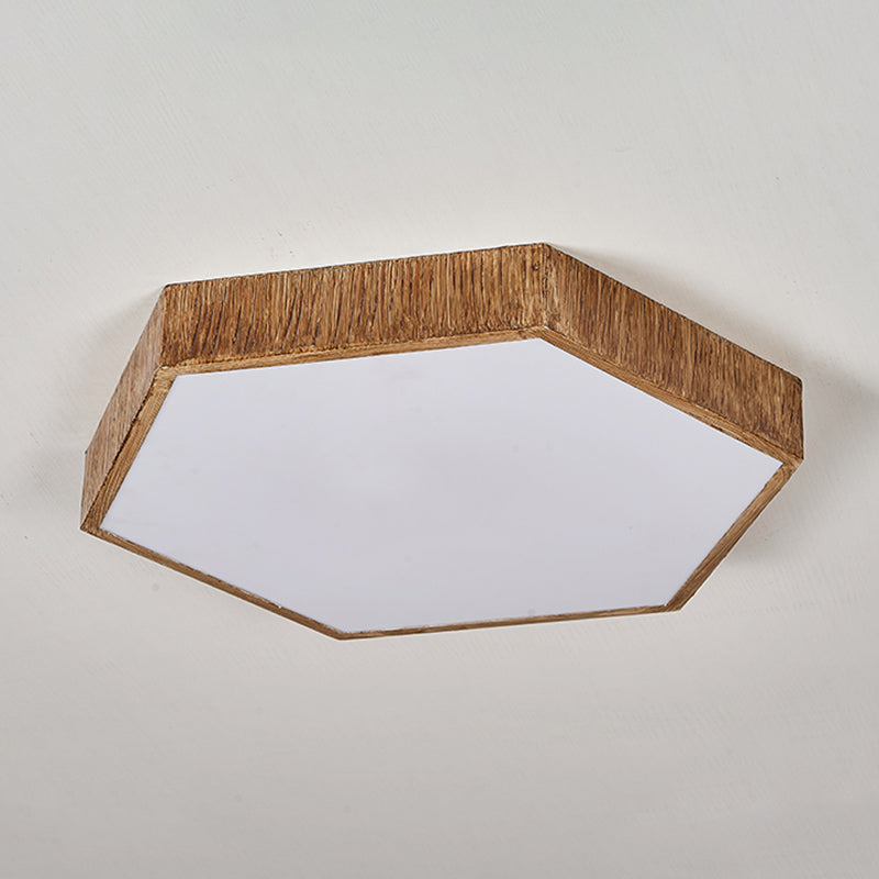 Contemporary LED Geometric Ceiling Flush in Brown Resin and Acrylic Flush Mount