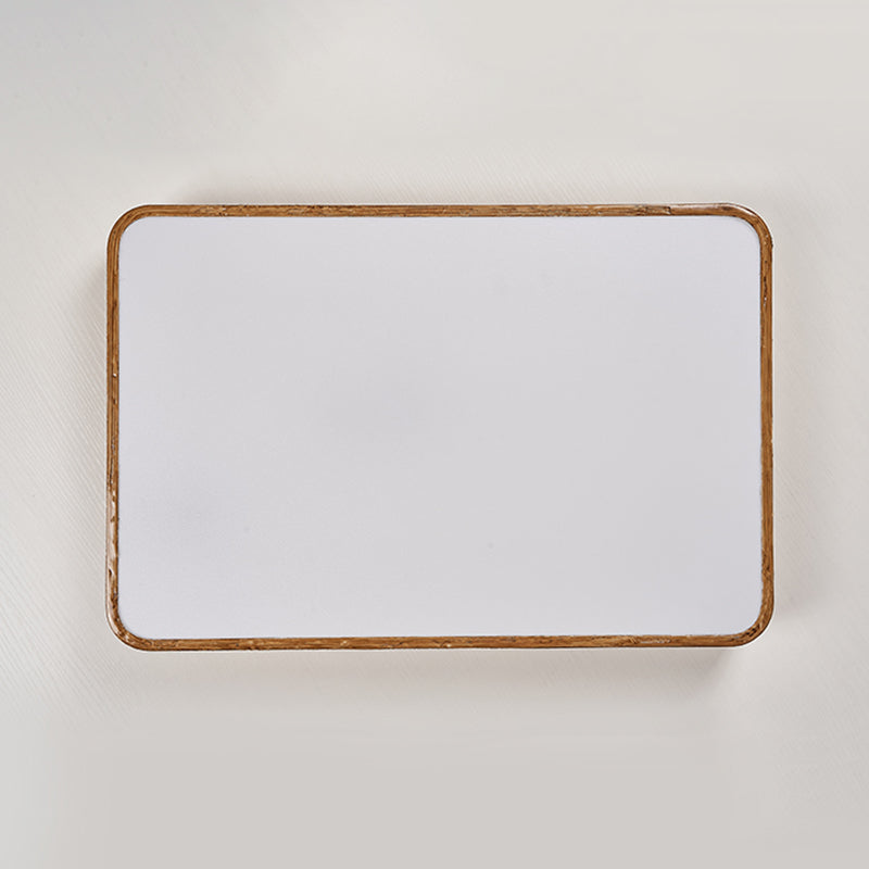 Contemporary LED Geometric Ceiling Flush in Brown Resin and Acrylic Flush Mount