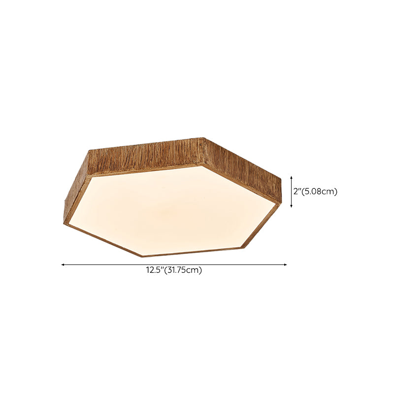 Contemporary LED Geometric Ceiling Flush in Brown Resin and Acrylic Flush Mount