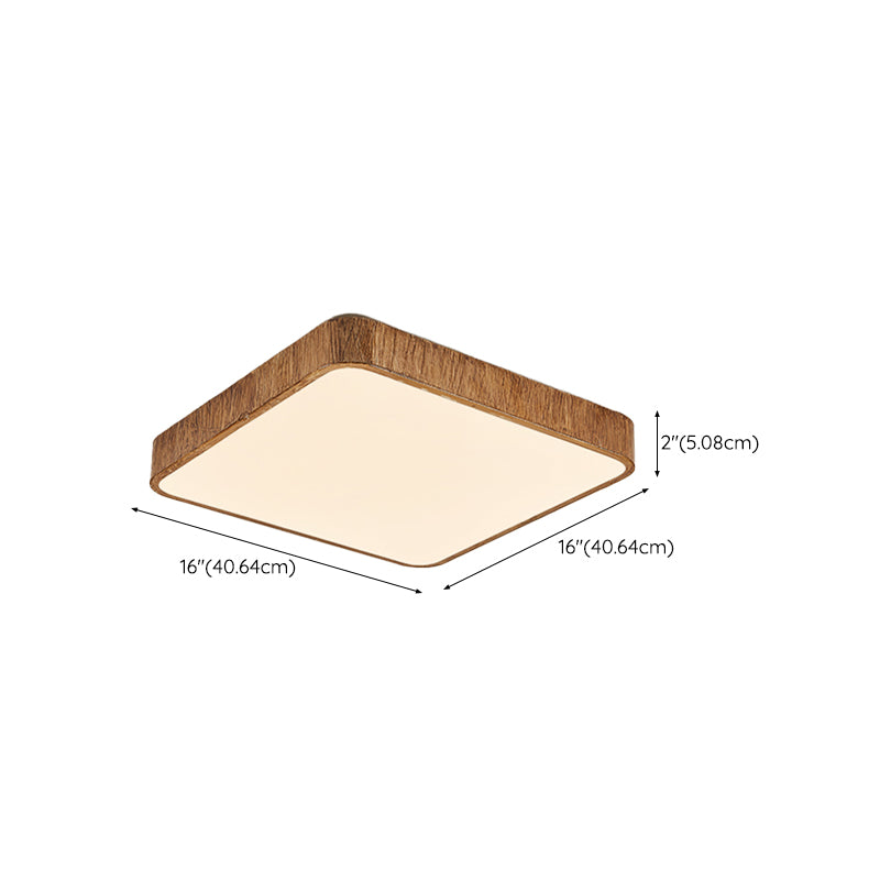 Contemporary LED Geometric Ceiling Flush in Brown Resin and Acrylic Flush Mount
