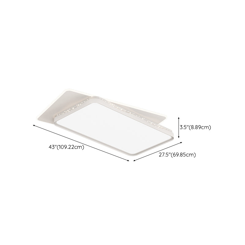 Modern LED Flush Mount Metal Geometric Shape Ceiling Light with Acrylic Shade for Bedroom