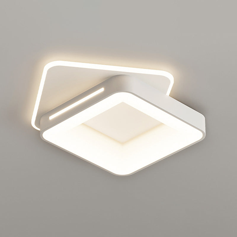 Modern Flush Mount LED Geometric Shape Metal Ceiling Light with Acrylic Shade for Bedroom