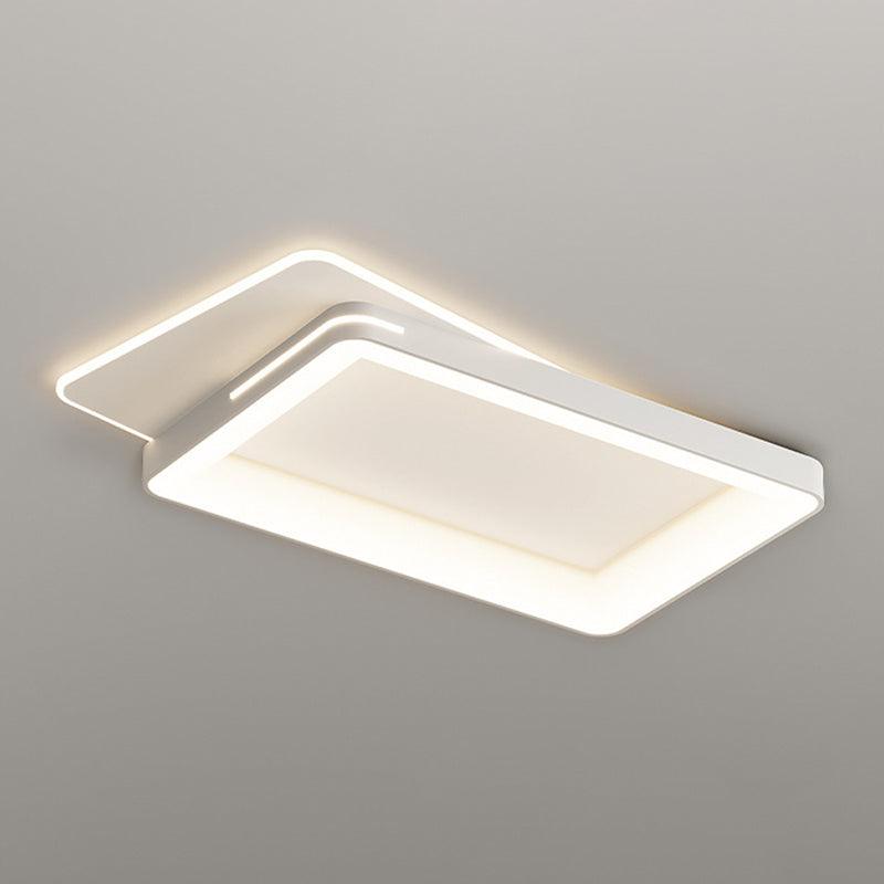 Modern Flush Mount LED Geometric Shape Metal Ceiling Light with Acrylic Shade for Bedroom