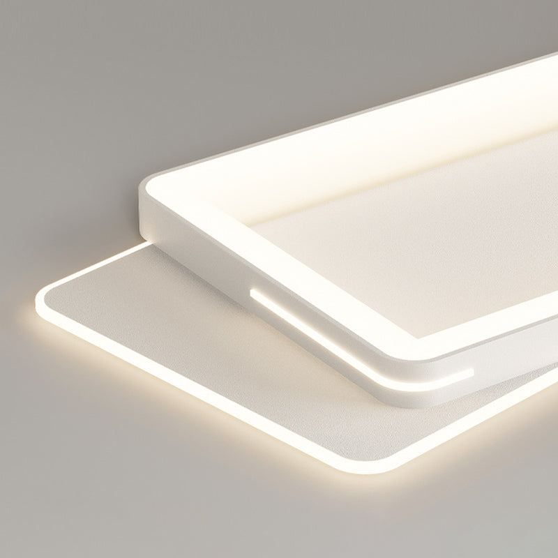 Modern Flush Mount LED Geometric Shape Metal Ceiling Light with Acrylic Shade for Bedroom