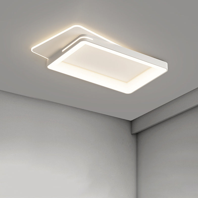 Modern Flush Mount LED Geometric Shape Metal Ceiling Light with Acrylic Shade for Bedroom