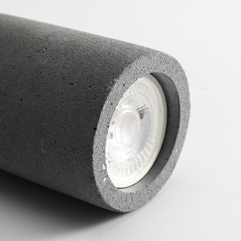 Modern LED Ceiling Flush Cylinder Black / White Cement Flush Mount