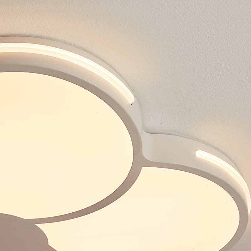 White Flower Ceiling Light Fixture Modernism Flush Mount for Bedroom