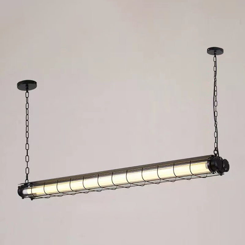 Industrial Style Hanging Lamp Iron Frame Island Light Fixture for Dining Table