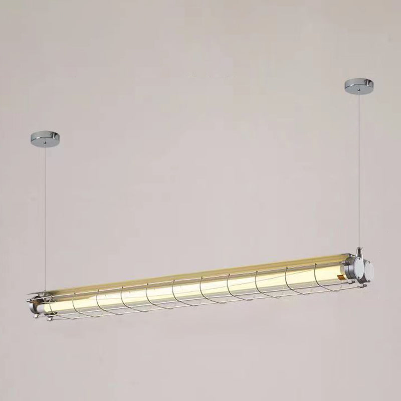Industrial Style Hanging Lamp Iron Frame Island Light Fixture for Dining Table