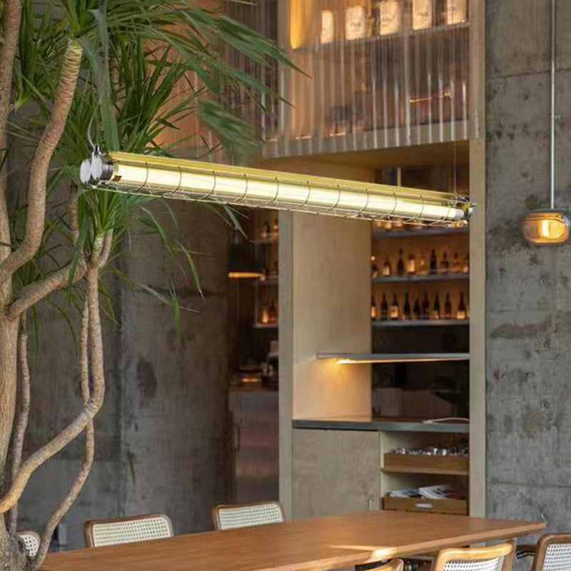 Industrial Style Hanging Lamp Iron Frame Island Light Fixture for Dining Table