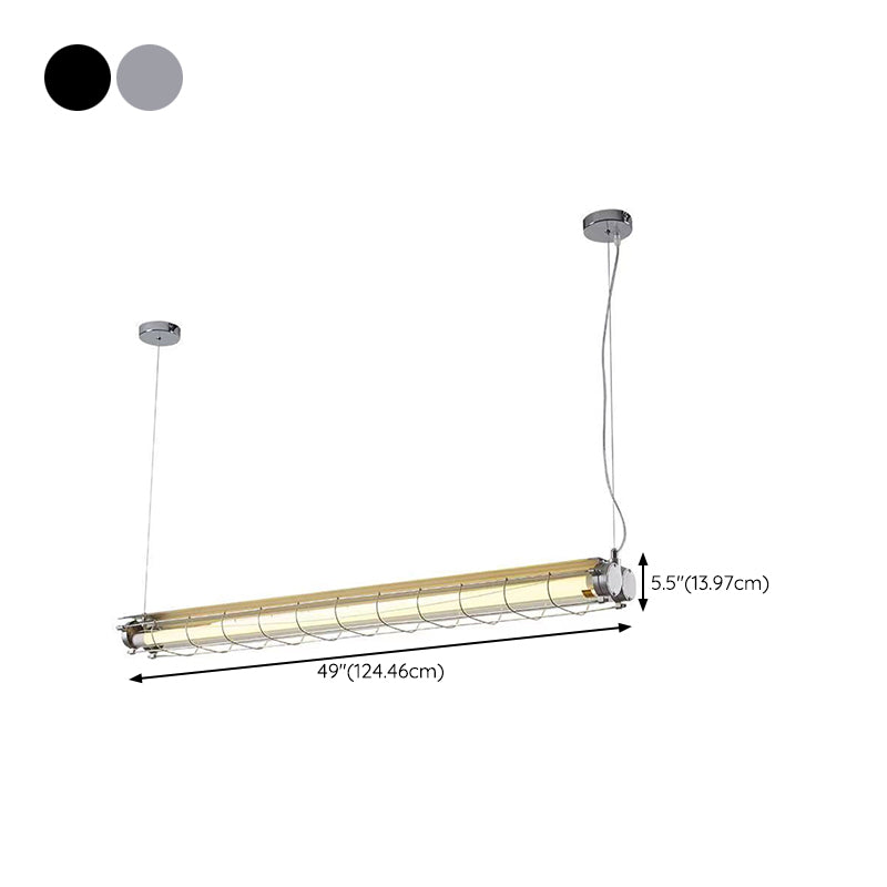 Industrial Style Hanging Lamp Iron Frame Island Light Fixture for Dining Table