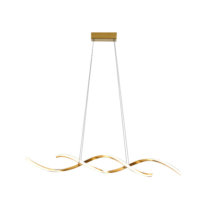 Strip Shape Island Lamp Modern LED Island Hanging Light with Silica Gel Shade for Bedroom