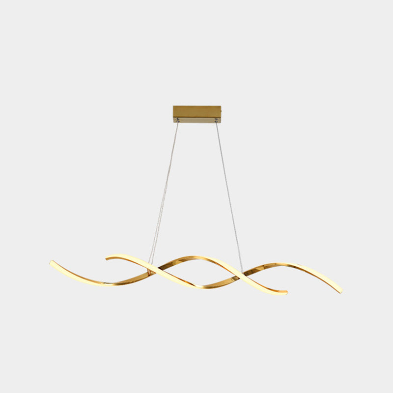 Strip Shape Island Lamp Modern LED Island Hanging Light with Silica Gel Shade for Bedroom