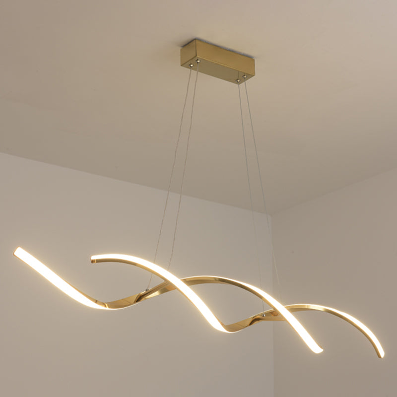 Strip Shape Island Lamp Modern LED Island Hanging Light with Silica Gel Shade for Bedroom
