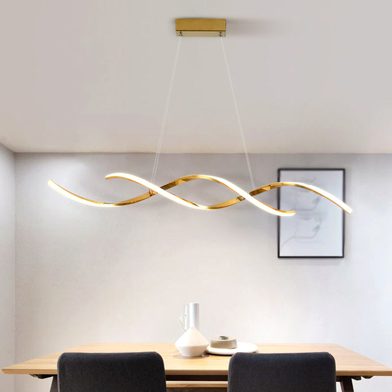 Strip Shape Island Lamp Modern LED Island Hanging Light with Silica Gel Shade for Bedroom