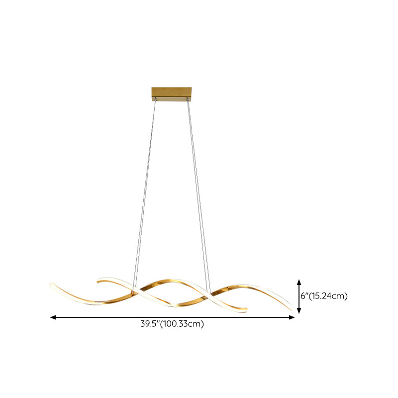 Strip Shape Island Lamp Modern LED Island Hanging Light with Silica Gel Shade for Bedroom