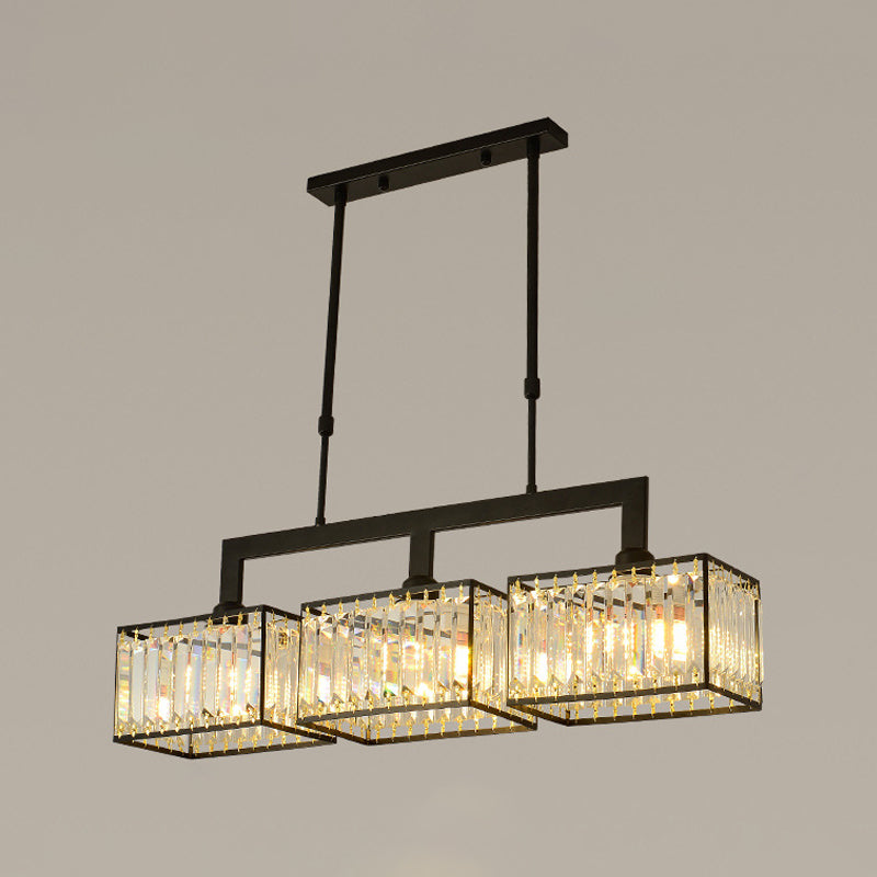 Nordic Style Hanging Lamp Crystal Island Light Fixture for Living Room