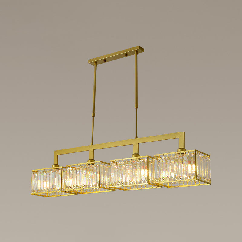 Nordic Style Hanging Lamp Crystal Island Light Fixture for Living Room