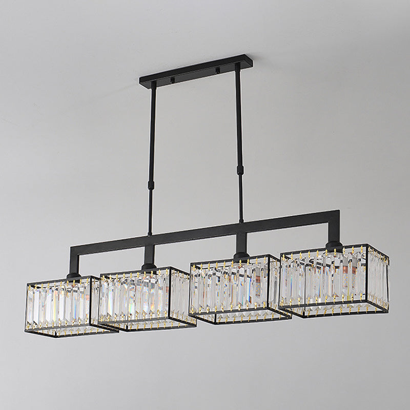 Nordic Style Hanging Lamp Crystal Island Light Fixture for Living Room