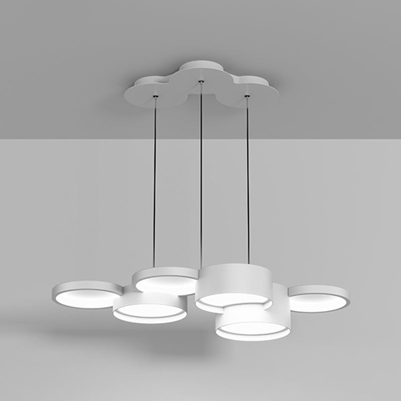 White Island Lamp Modern LED Island Hanging Light with Acrylic Shade for Bedroom