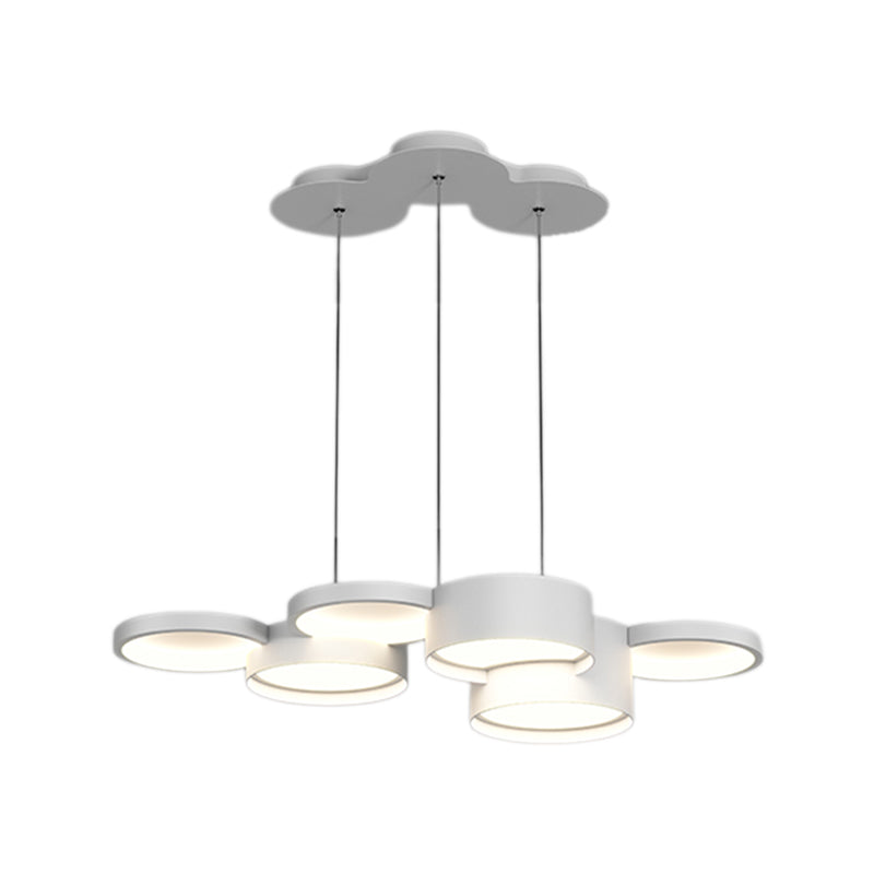 White Island Lamp Modern LED Island Hanging Light with Acrylic Shade for Bedroom