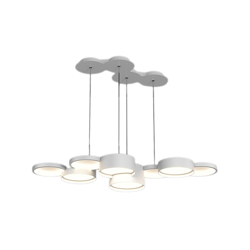 White Island Lamp Modern LED Island Hanging Light with Acrylic Shade for Bedroom