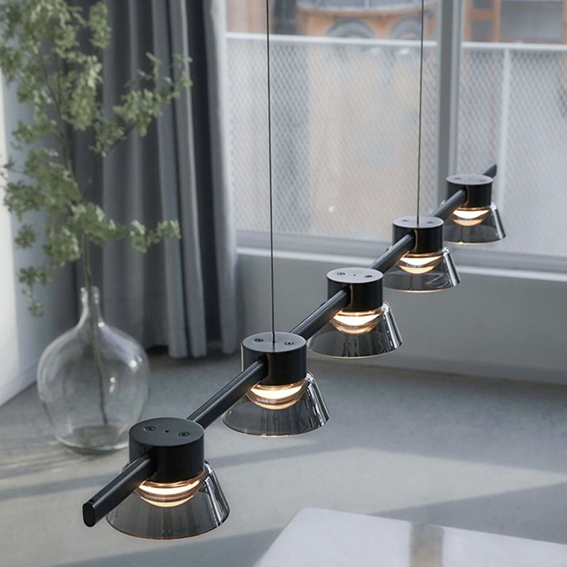 Modern Glass Island Lighting Fixture Creative LED Pendant Light for Dining Room