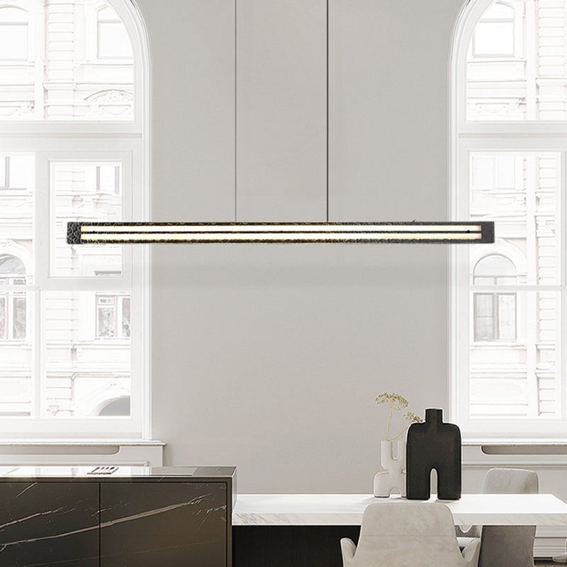 Nordic Style Hanging Lamp Rectangle Shape Island Light Fixture for Bedroom