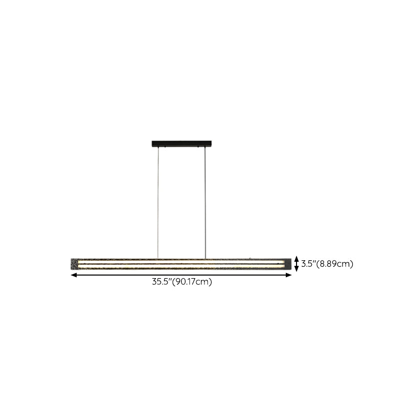 Nordic Style Hanging Lamp Rectangle Shape Island Light Fixture for Bedroom