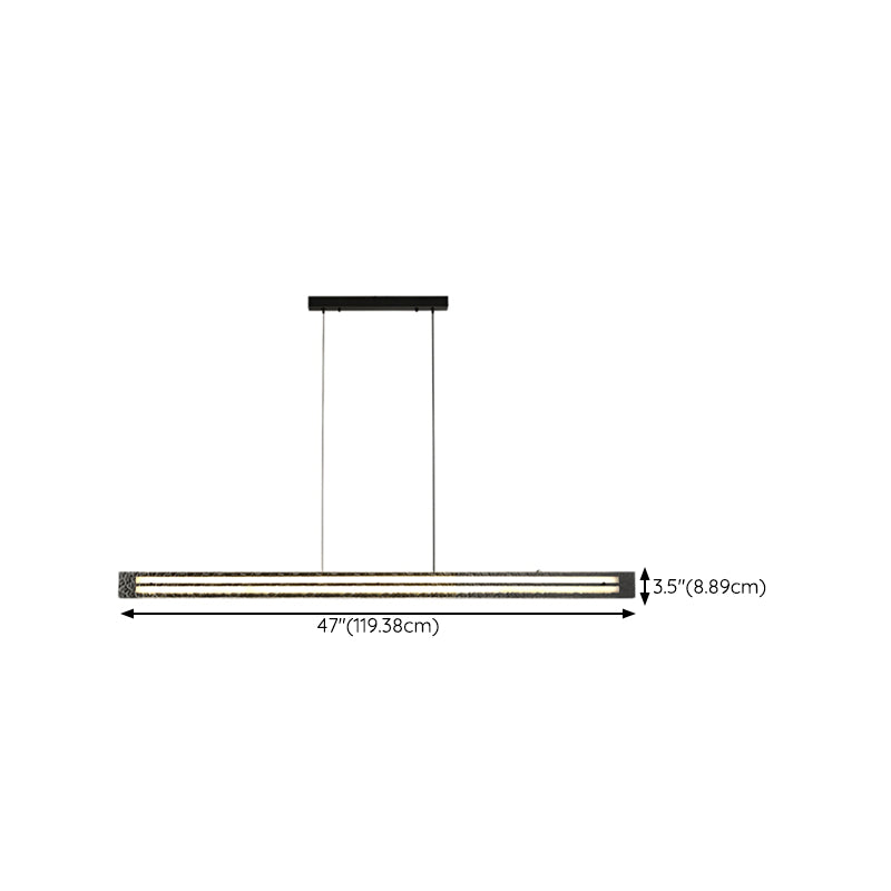 Nordic Style Hanging Lamp Rectangle Shape Island Light Fixture for Bedroom