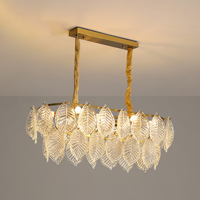 Contemporary Glass Island Lighting Fixture Creative Pendant Light for Dining Room