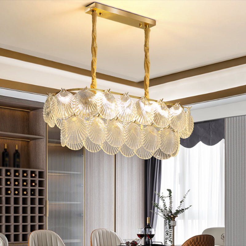 Contemporary Glass Island Lighting Fixture Creative Pendant Light for Dining Room