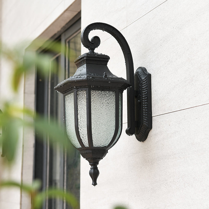 Contemporary Wall Sconce Water Glass Outdoor Wall Light Fixture for Courtyard