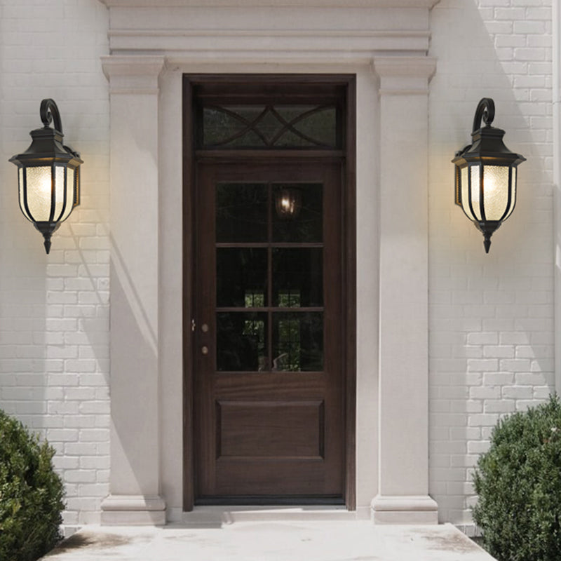 Contemporary Wall Sconce Water Glass Outdoor Wall Light Fixture for Courtyard