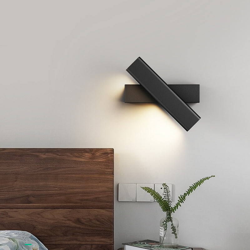Single Modern White/Black Wall Mounted Sconce LED Wall Light for Bedroom