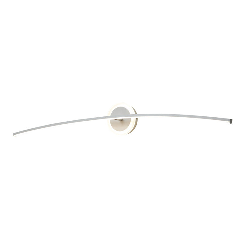 Modern Line Shape Wall Mounted Light 2 Lights Flush Mount Wall Sconce in White Finish