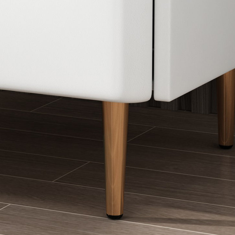 Stone Bed Nightstand Glam Accent Table Nightstand with Drawers