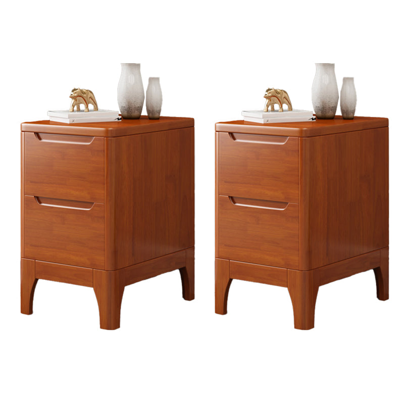 Modern Accent Table Nightstand Solid Wood Nightstand with Drawers