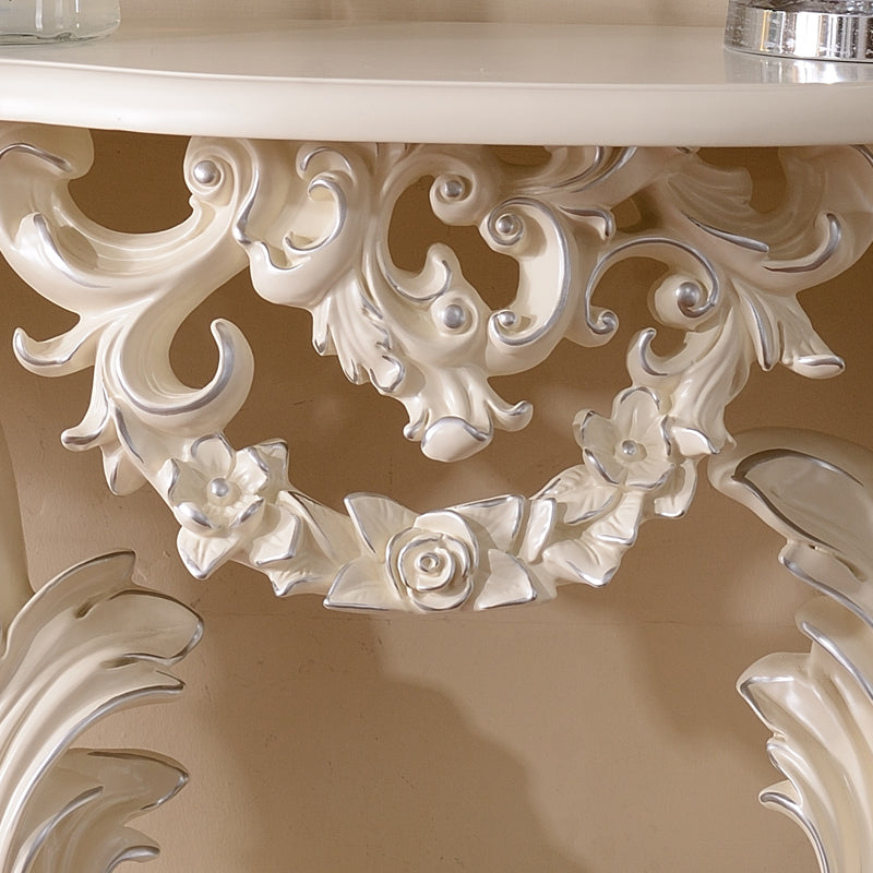 French Country Console Table Brown/Black/White/Gold Wooden Console Sofa Table