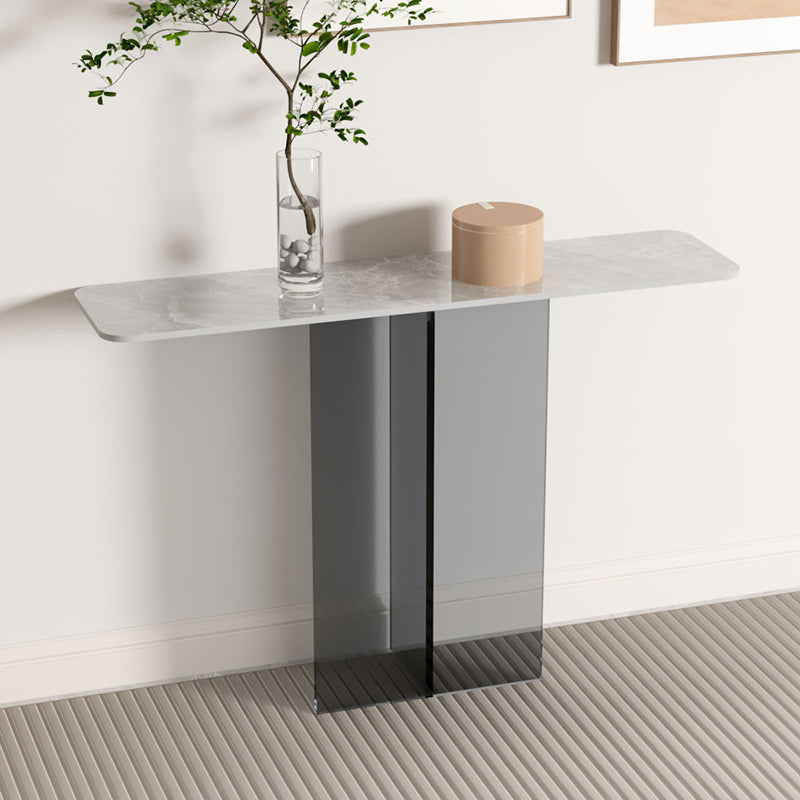 Rectangle Shape Contemporary Console Table Black/White Stone Console Sofa Table
