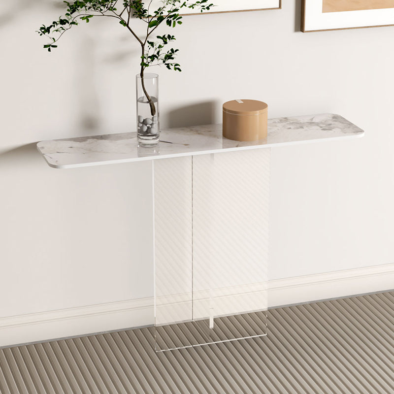 Rectangle Shape Contemporary Console Table Black/White Stone Console Sofa Table