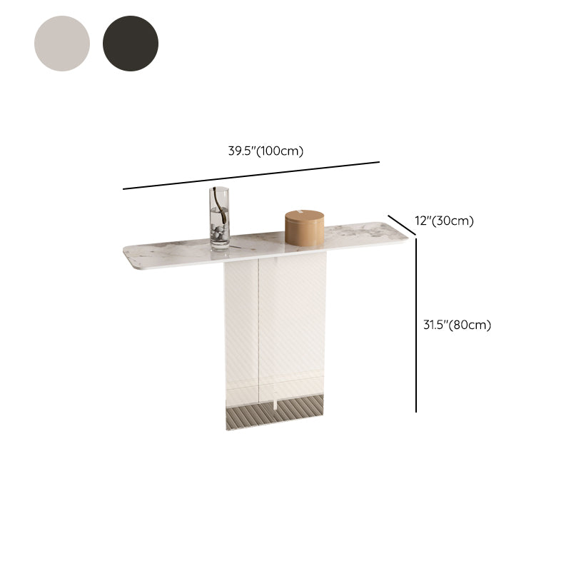 Rectangle Shape Contemporary Console Table Black/White Stone Console Sofa Table